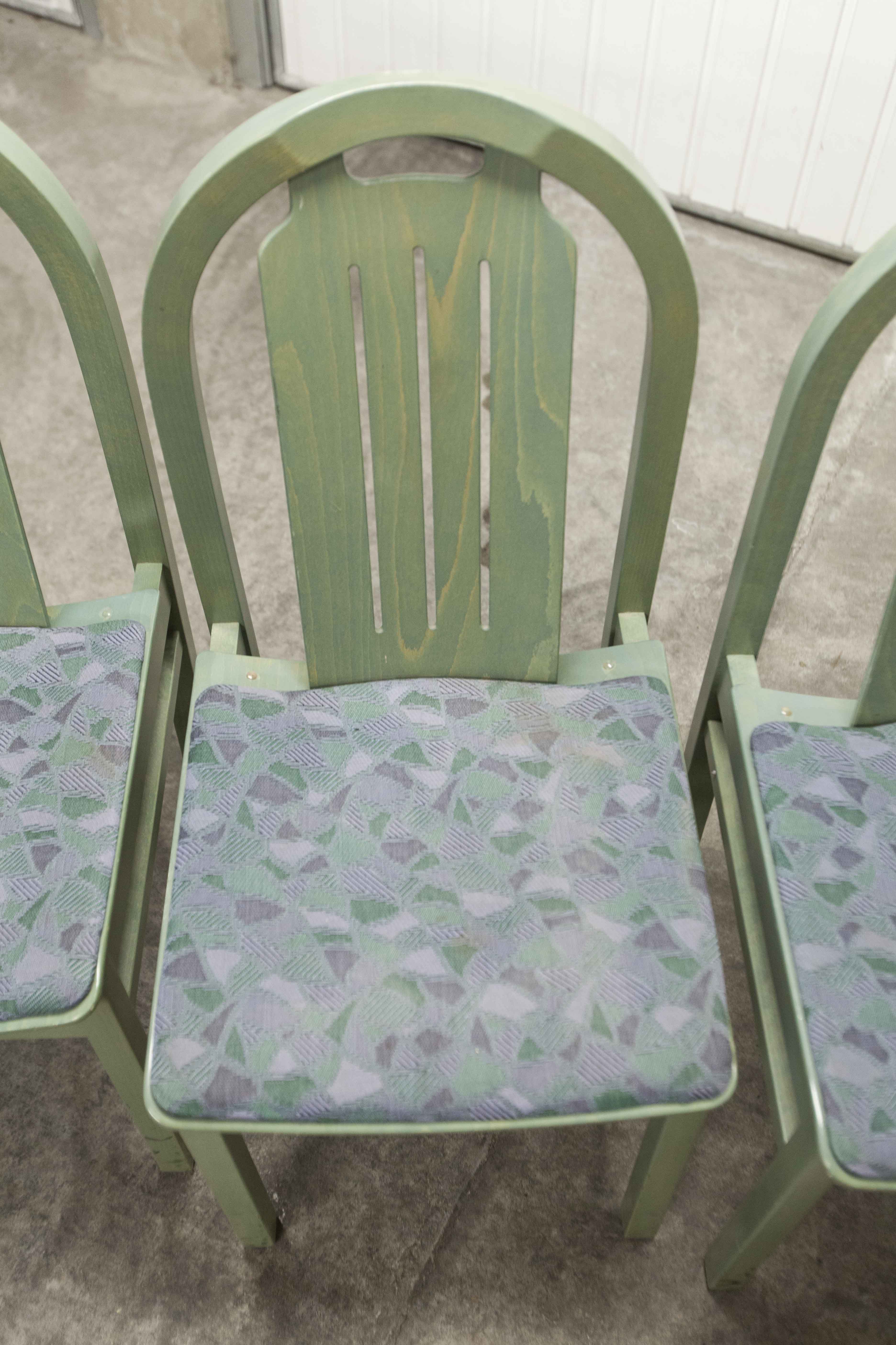 3 Baumann Argos chairs green 1990
