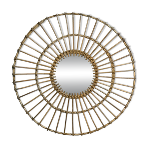 Énorme miroir en Rotin
