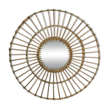 Huge rattan mirror from the 1960s France.