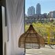 Rattan pendant lamp in the shape of a flower