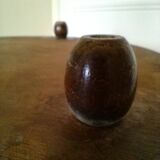 Table basse guéridon sellette vintage art déco tube métal plateau bois