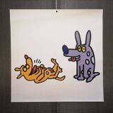 Illustration by Keith Haring - 'Animals' series - 5/12