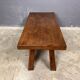 Table d'appoint brutaliste en chêne des années 70, table basse, banc