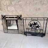Art deco wrought iron coat holder