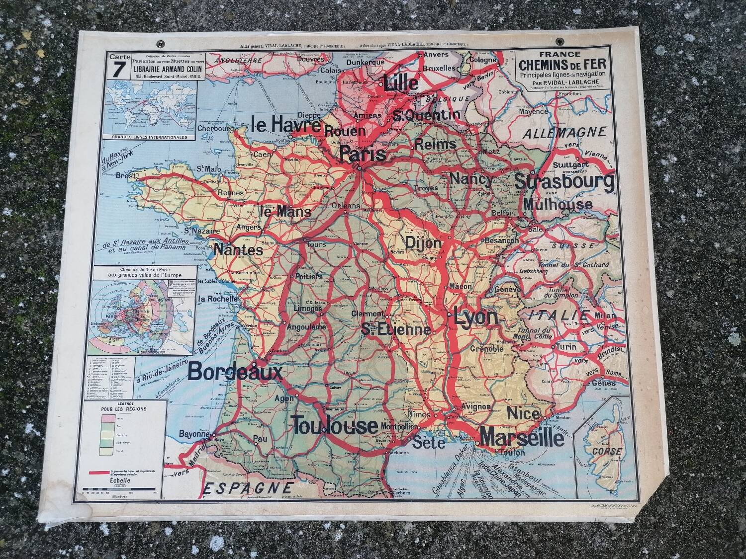 Old map France Chemins de fer Lablache.