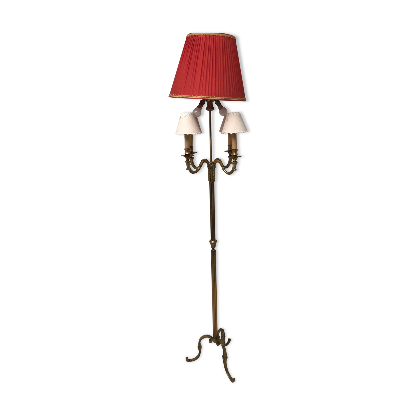 Vintage Louis XV style bronze tripod lamp