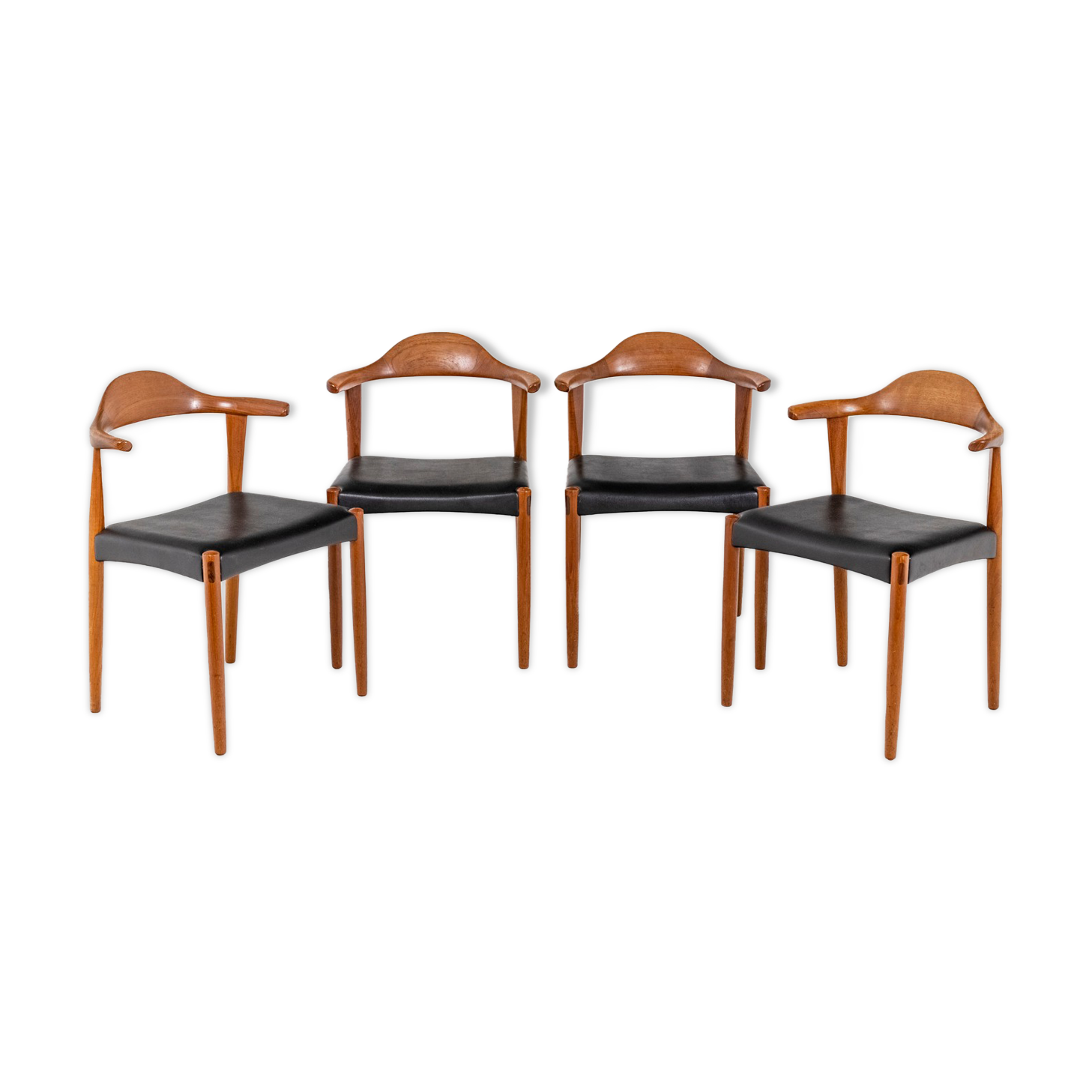 Series of four chairs "Bull horn" , 1950s