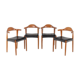 Series of four chairs "Bull horn" , 1950s