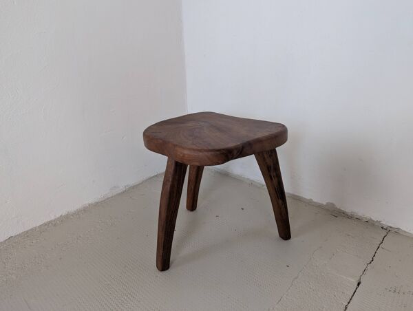 Tabouret bas en bois massif, Henri Bataille