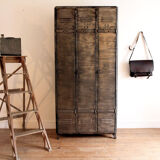 Industrial metal cloakroom 3 doors rounded corners