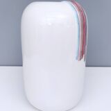 White Ceramic Vase with Hand Painted Details by Ambrogio Pozzi,
