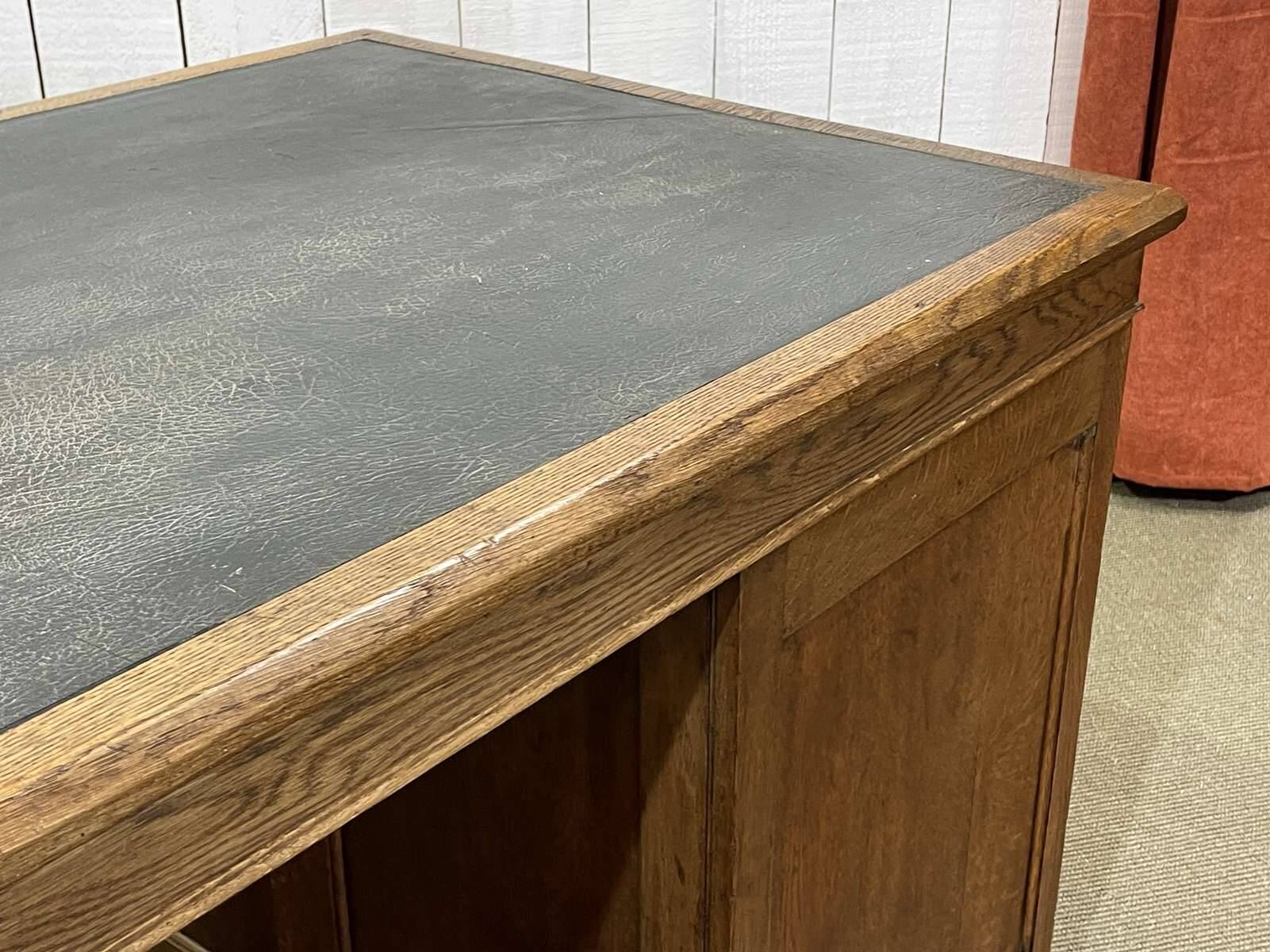 Early 20th century English flat desk in oak