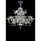 Luxury Romantic Venetian Floral Murano Glass Chandelier in White & Clear