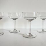 4 champagne glasses blown glass 1930