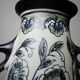 Antique art deco vase 1920-40 in fine stoneware, art nouveau and chinoiserie style, decor