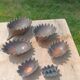 Vintage patinated metal hedgehog ashtrays – Greece