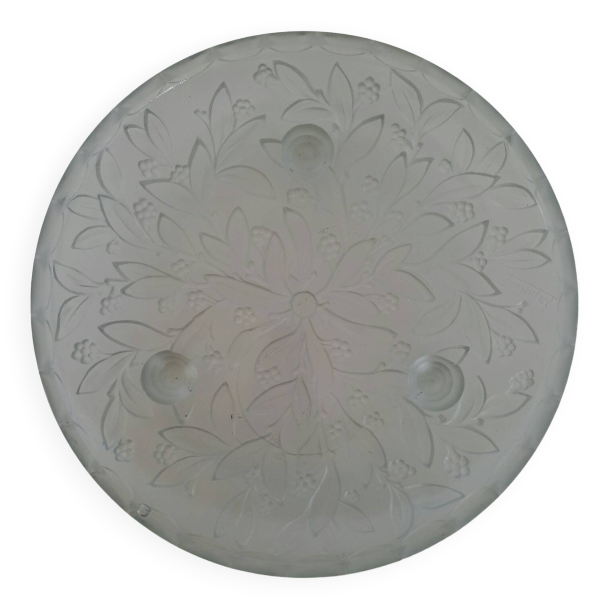 Art Deco opalescent glass bowl signed Espaivet