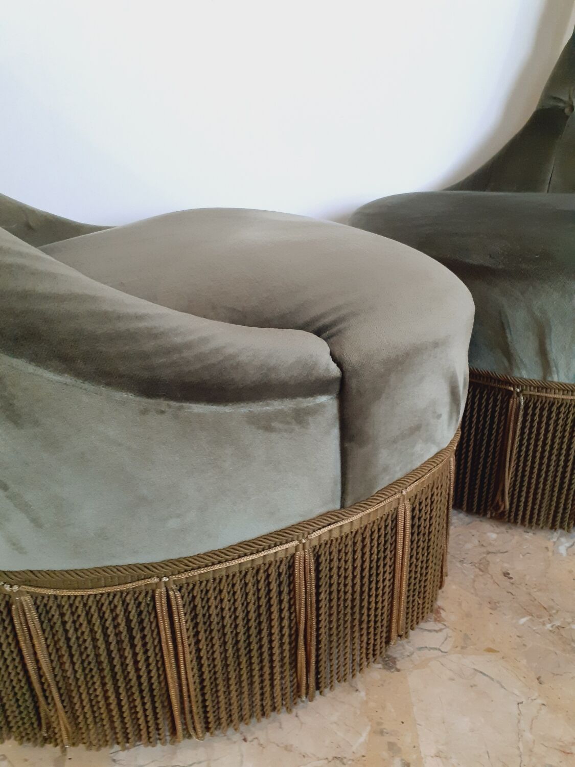 Pair of toad armchairs