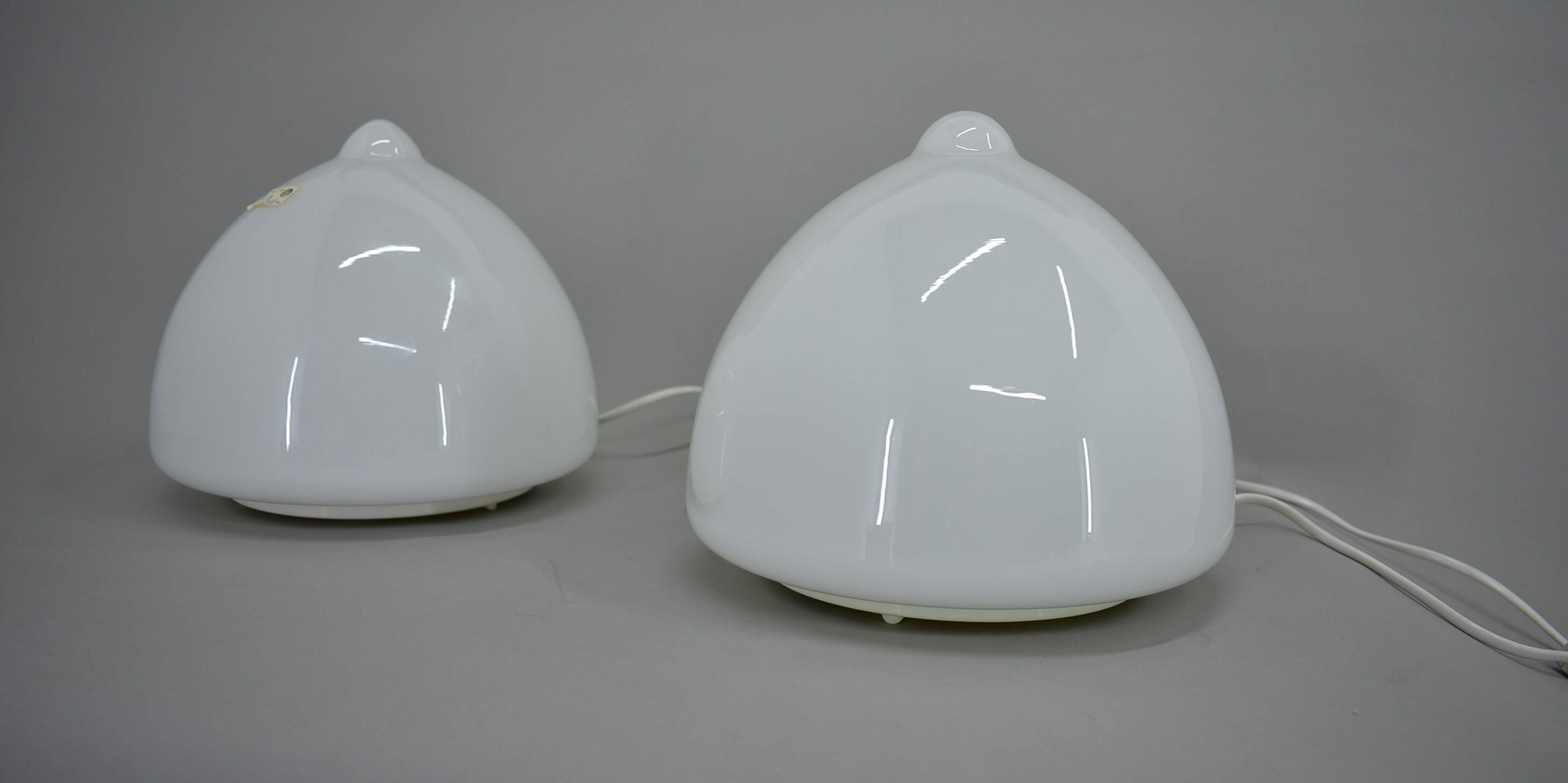 Pair of glass table lamps by Krásno nad Bečvou, 1960s