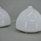 Pair of glass table lamps by Krásno nad Bečvou, 1960s