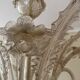 Vintage Venetian chandelier in Murano glass dusted with gold (6 arms)