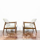 Pair of mid century green gfm64 armchairs by edmund homa, 1960's