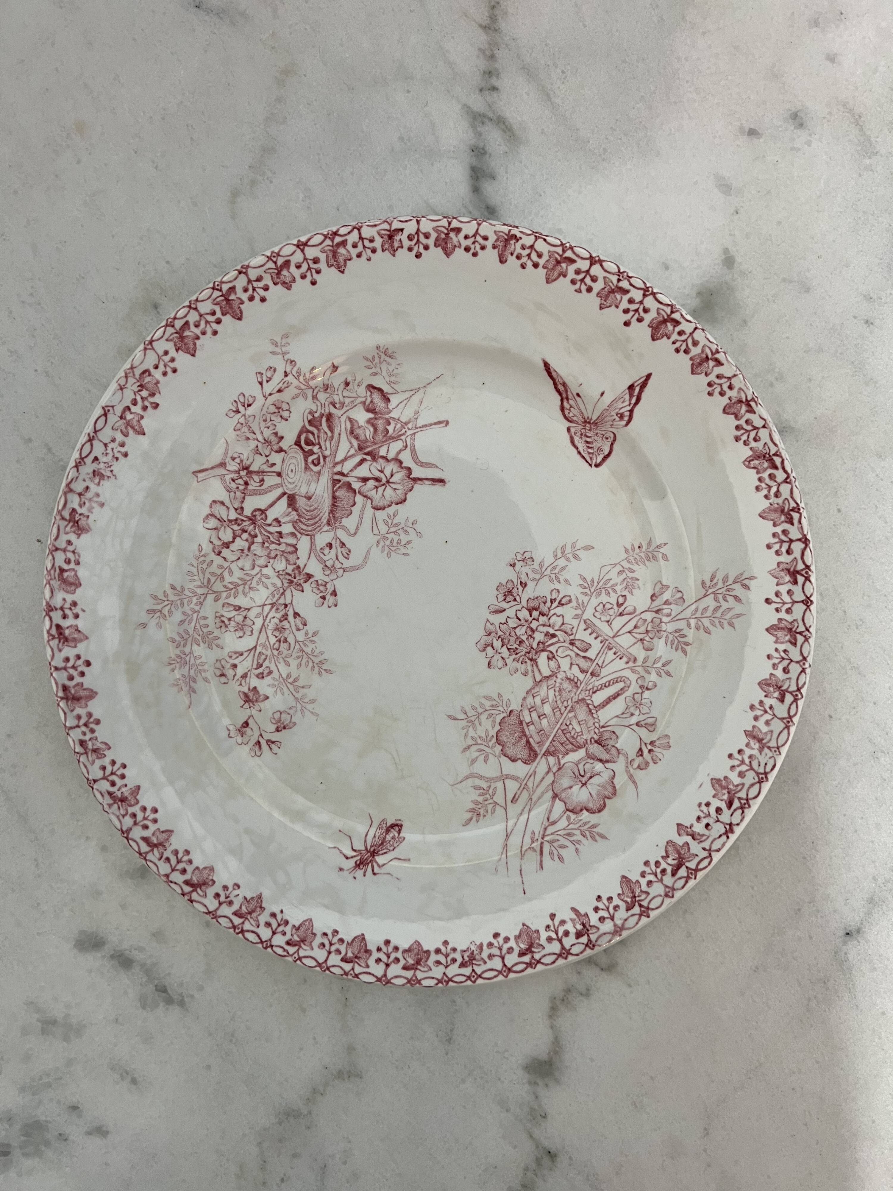 Set of 5 flat plates Terre de Fer Onnaing Moisson