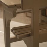 Pupitre bureau d'écolier double en bois