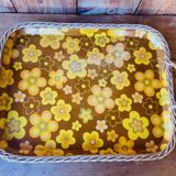 Vintage woven rattan tray