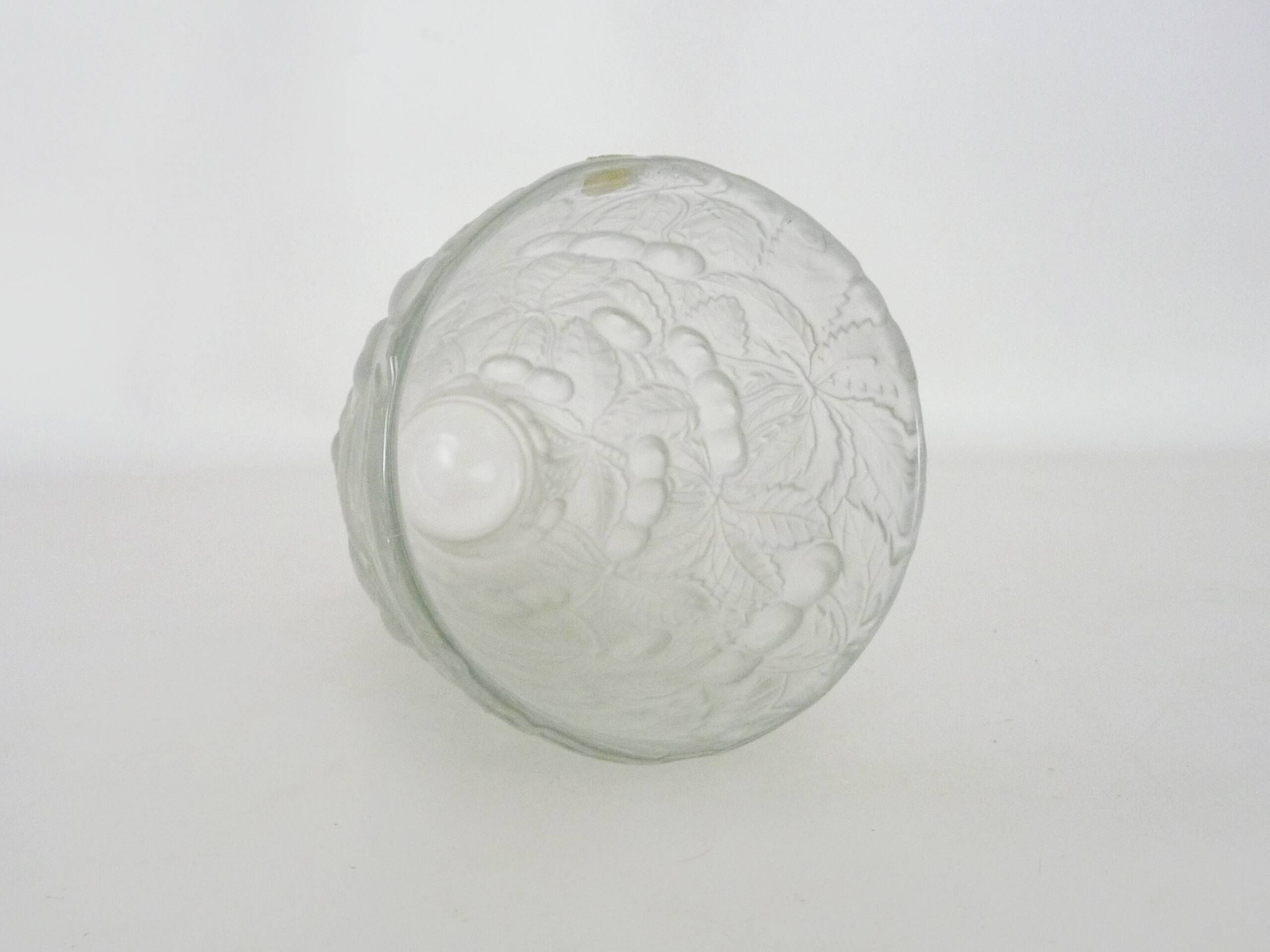 Genuine Bohemian crystal vase guaranteed Czechoslovakia cherry decoration.