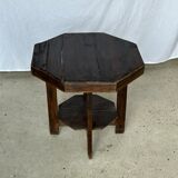 Pedestal table or small octagonal side table quadripod base with modernist spacer