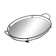 Oval chrome and mirror plateau, mid-century reflective piece.