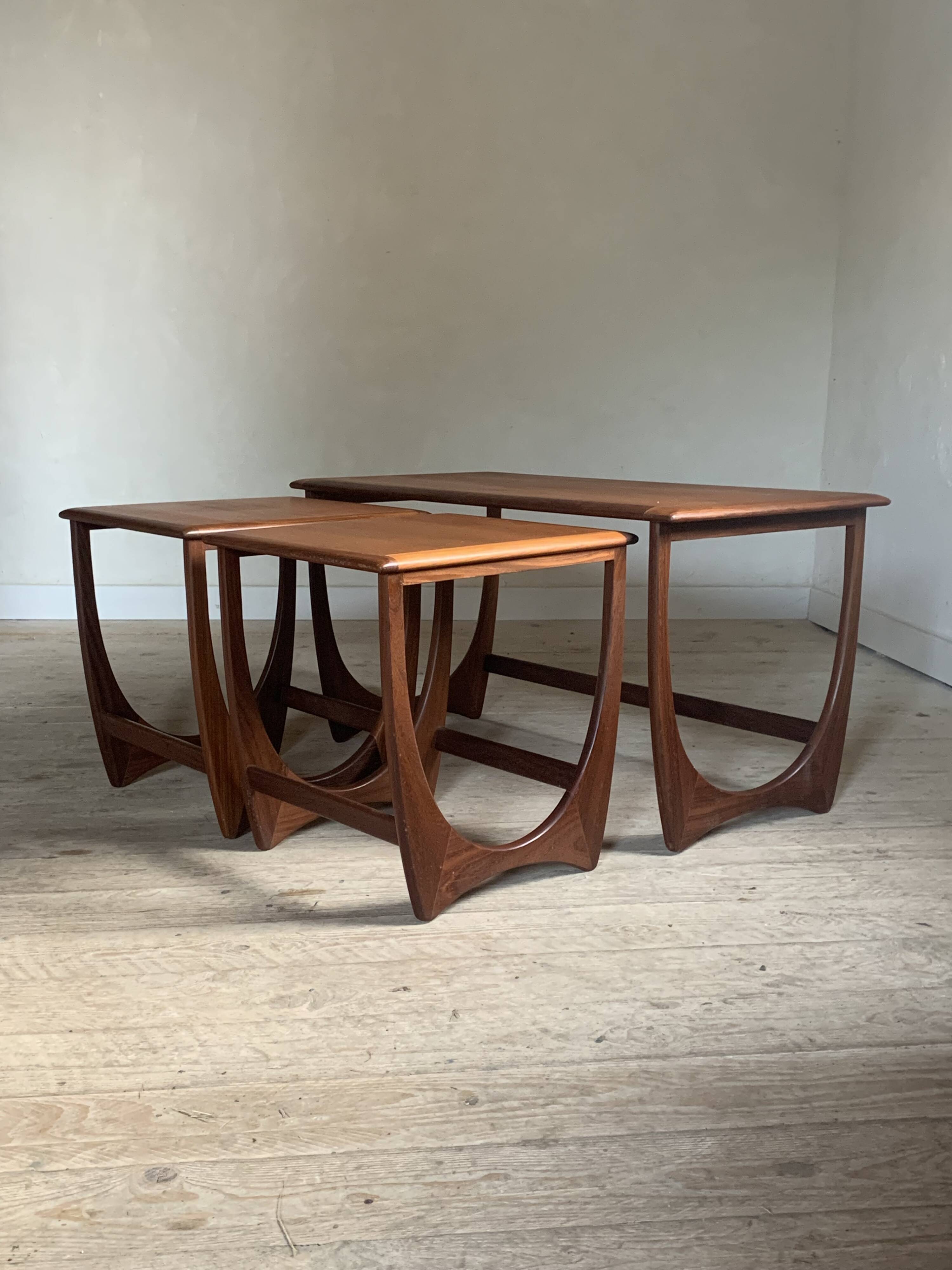 Vintage Scandinavian teak nesting coffee table Astro Victor Wilkins