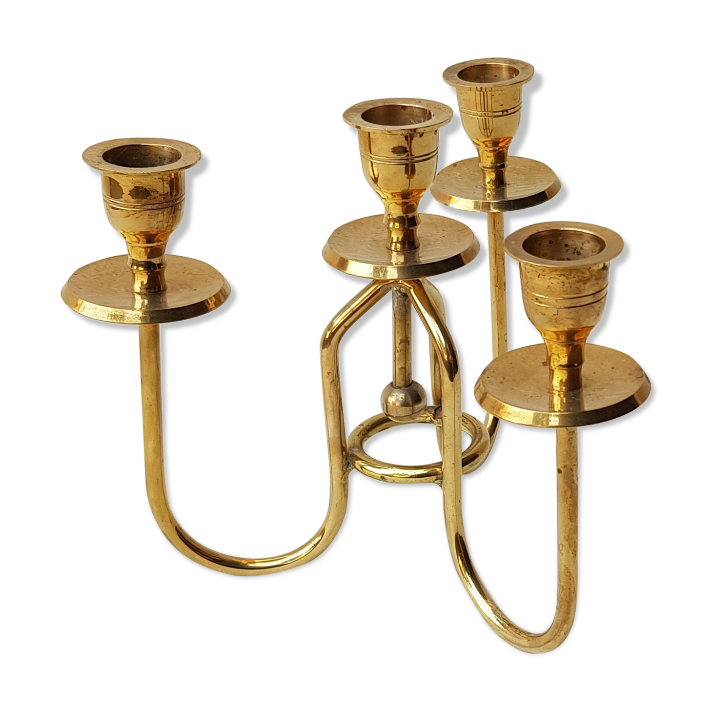 Chandelier 4 brass branch 80's