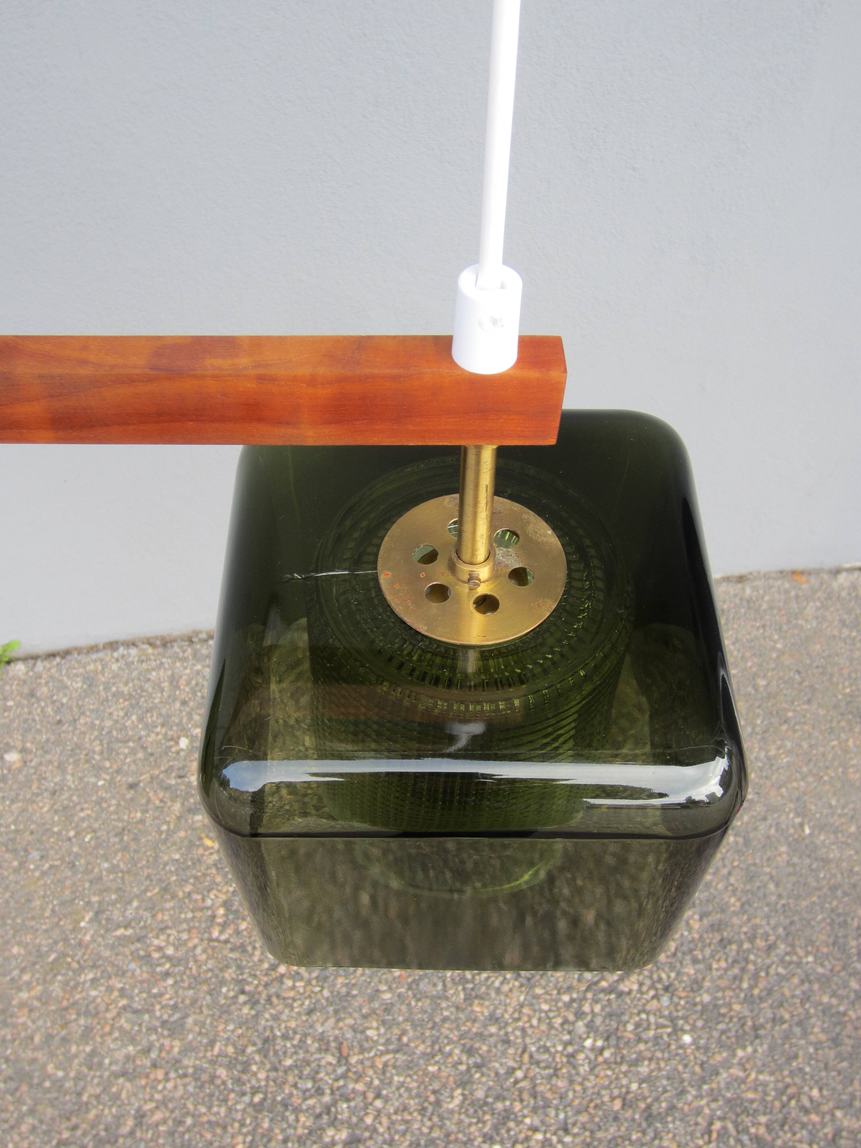 Scandinavian glass pendant lamp Carl Fagerlund for Orrefors