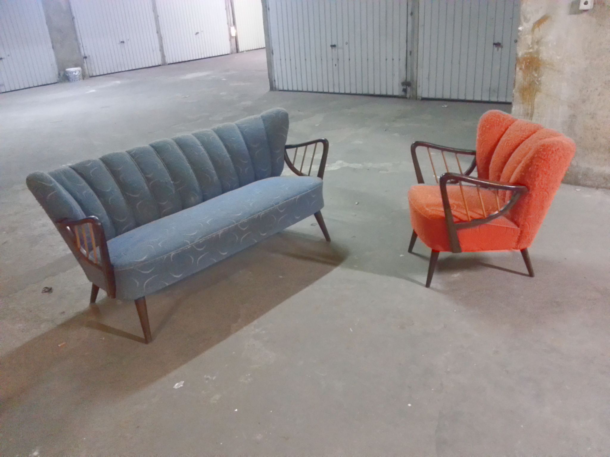 Couch set / 2 chairs Scandinavian 50s/60s cocktail