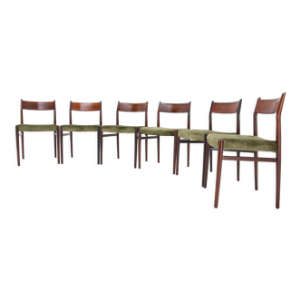 Ensemble de 6 chaises de salle à manger Danemark années 1960 Arne Vodder modèle 418