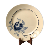Round dish blue flowers Saint-Amand years 30-40