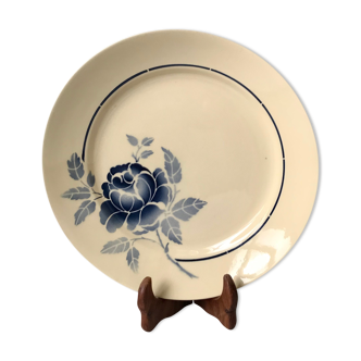 Round dish blue flowers Saint-Amand years 30-40