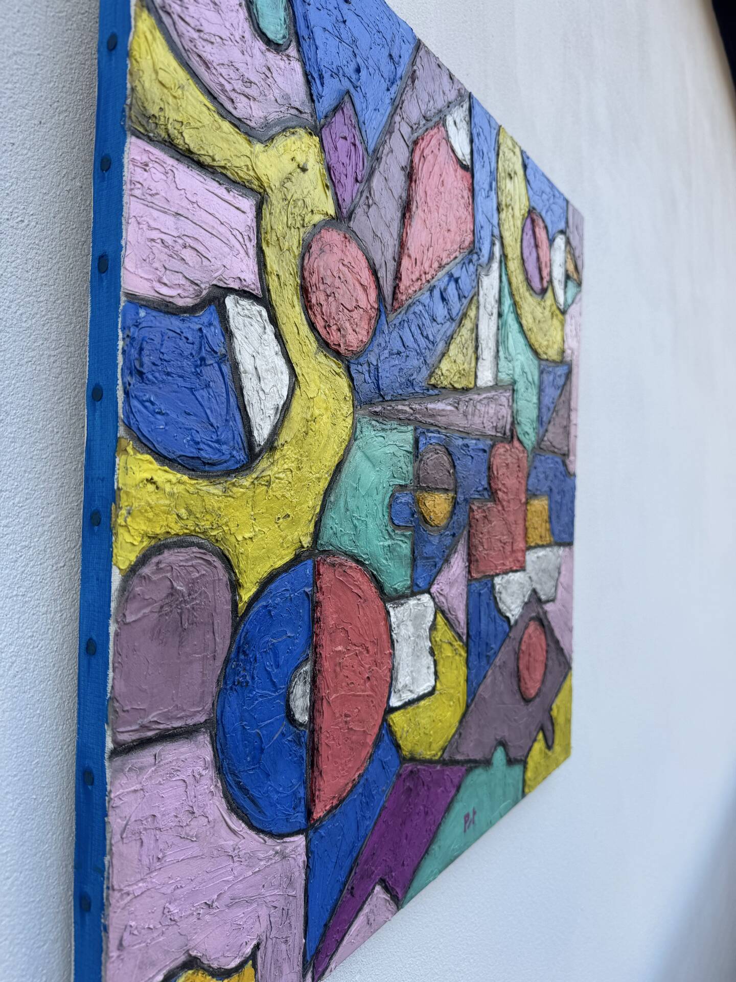 Abstract geometric coloured painting