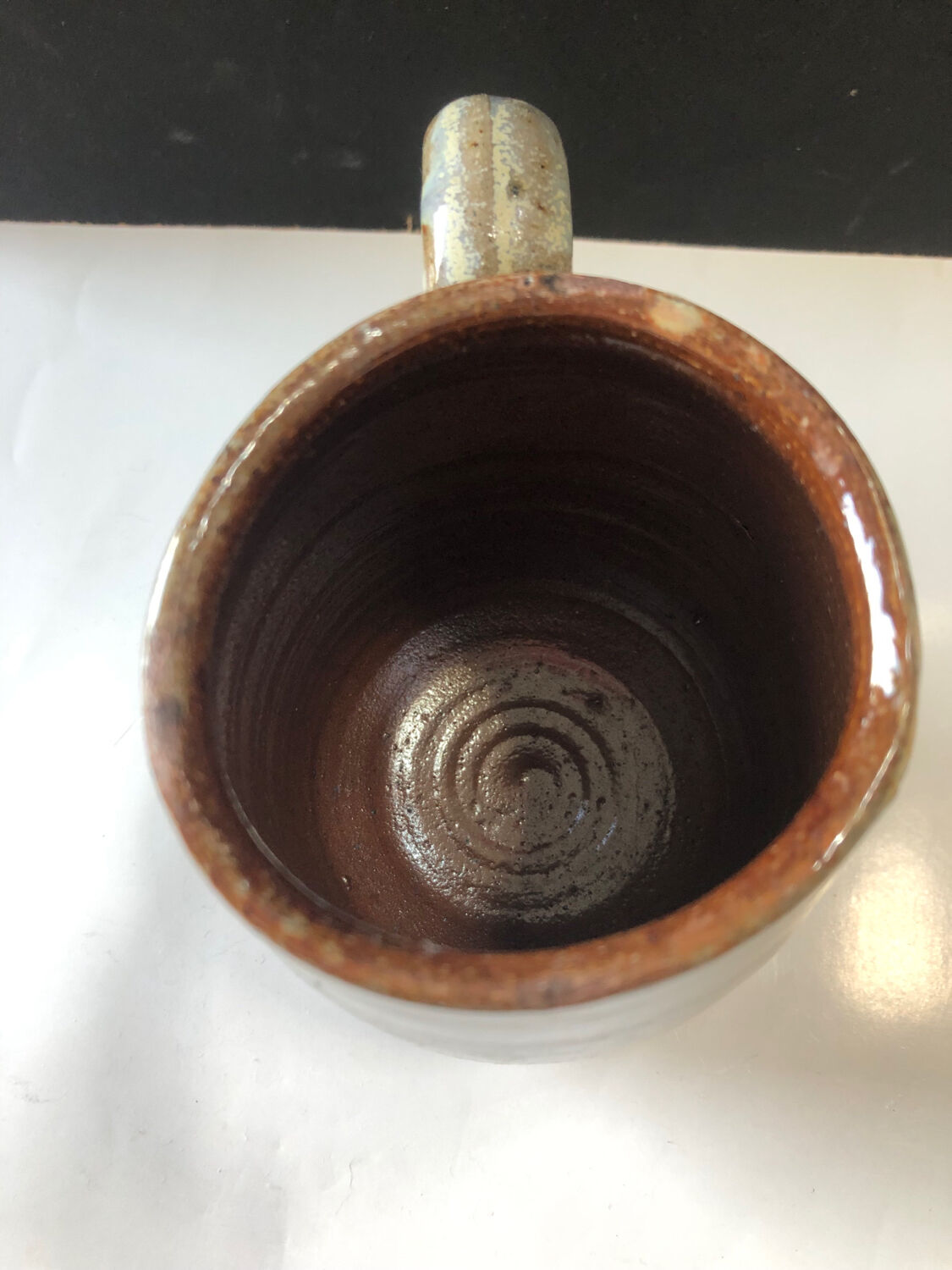 Salted stoneware cup by Marcel Aubry