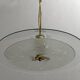 Attributed to Luigi Brusotti Mid-century Italian Glass and Brass Chandelier