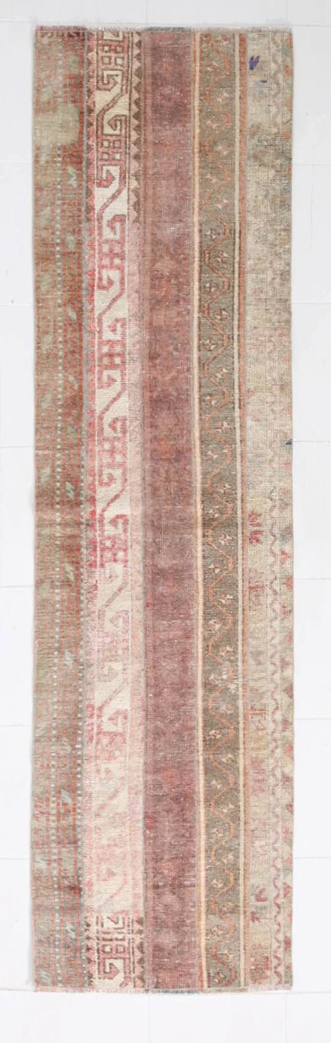 Red Brown Persian Runner Rug, Vintage Handmade Hallway Decor, 72x278cm