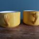 Tasses et soucoupe Saint Amand céramique jaune