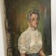 Portrait in oil on canvas XIX th