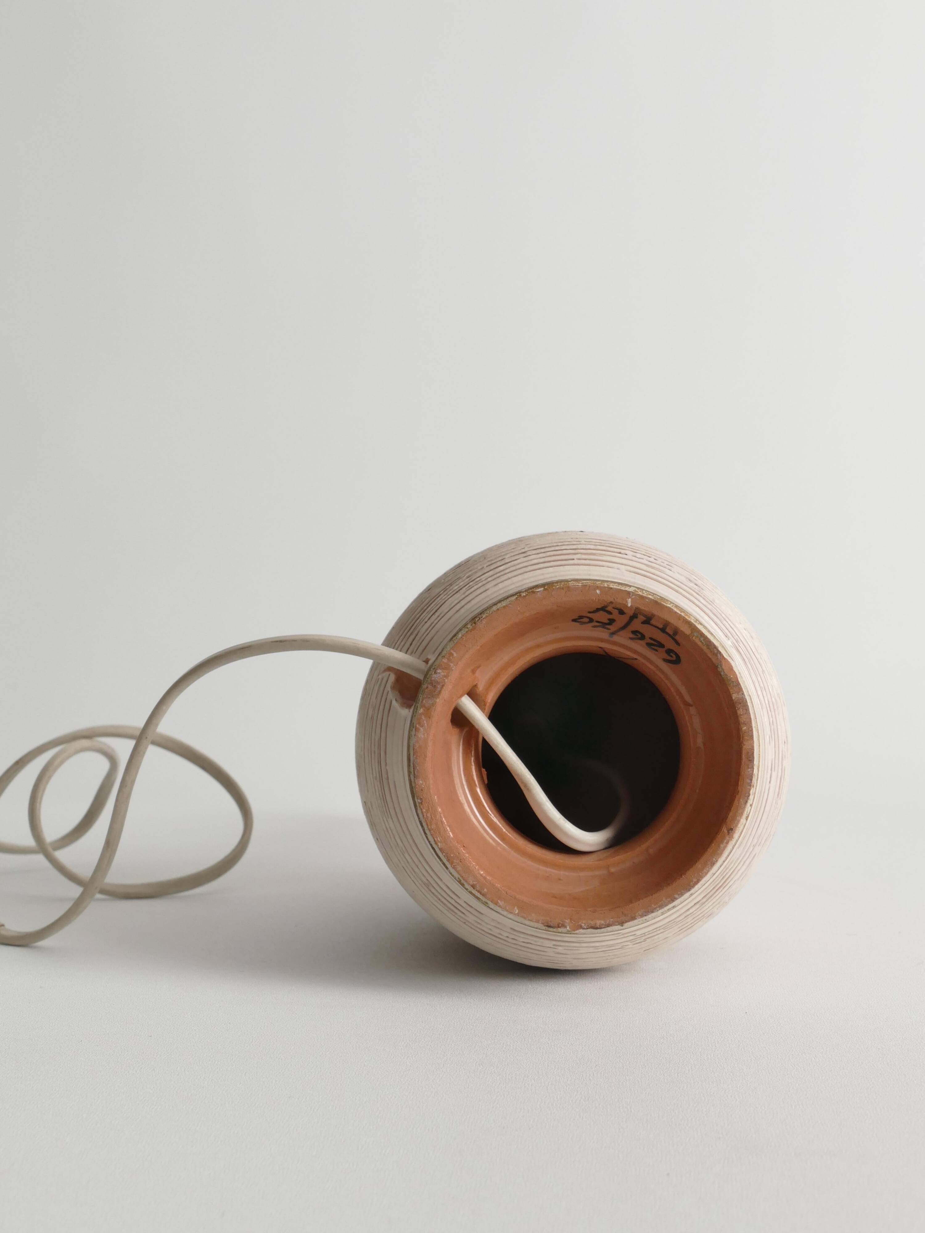 White and Gold Ceramic Table Lamp by Fratelli Fanciulacci, Italy 1970's