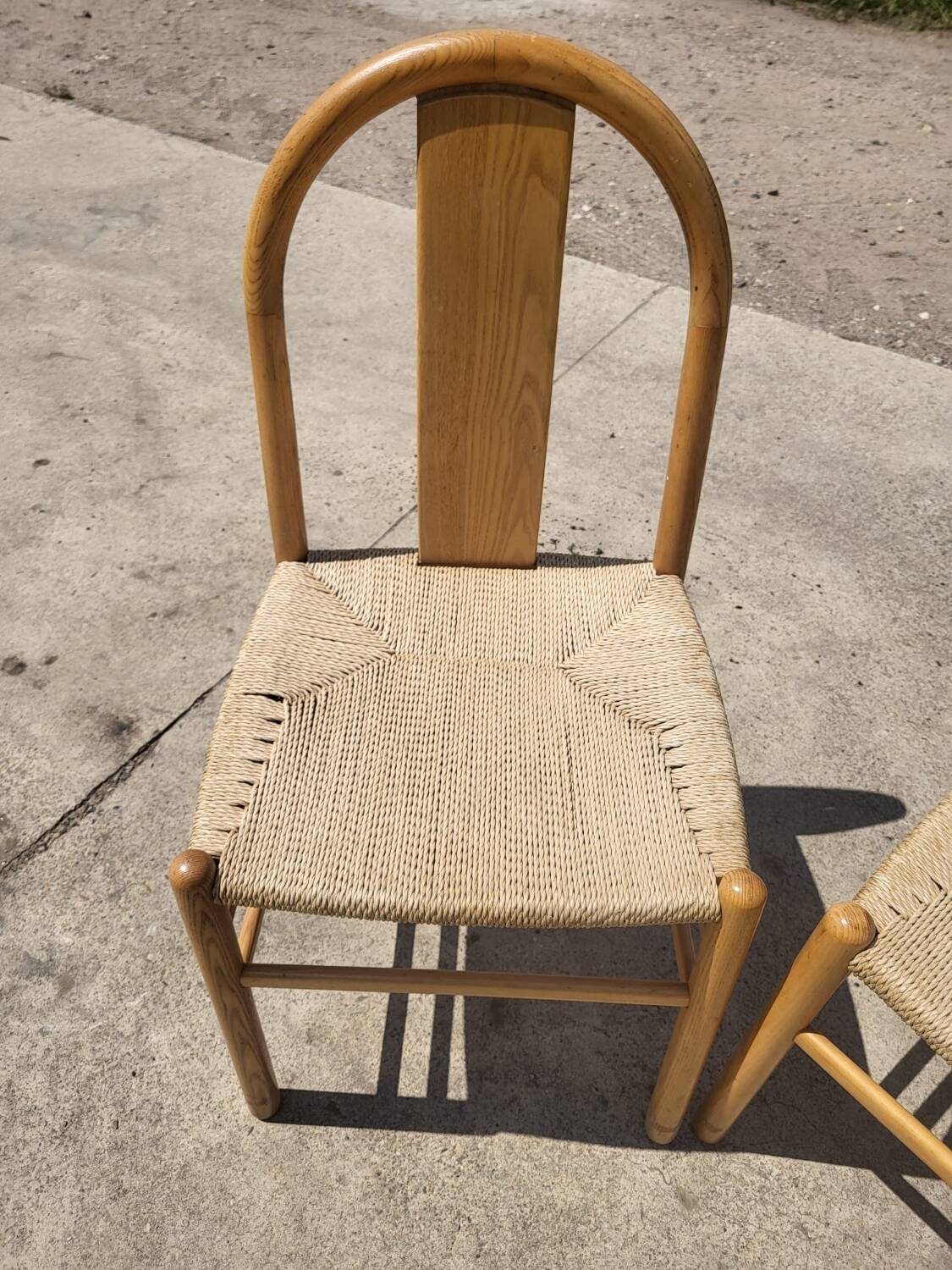 Set 2 Annig Sarian Thalia Italy beech papercord dining chair