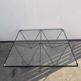 Square coffee table in black tubular steel, 1980