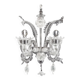 Applique murale en verre de Murano transparent et blanc floral de style vénitien