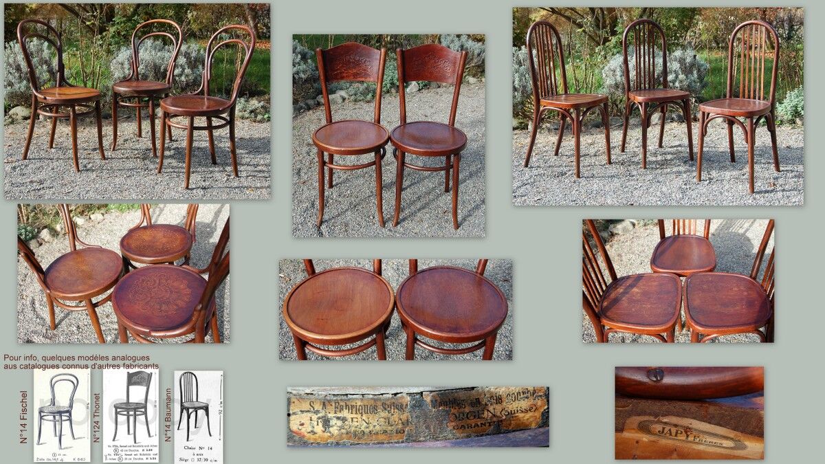Lot 8 bistro chairs early 20th century